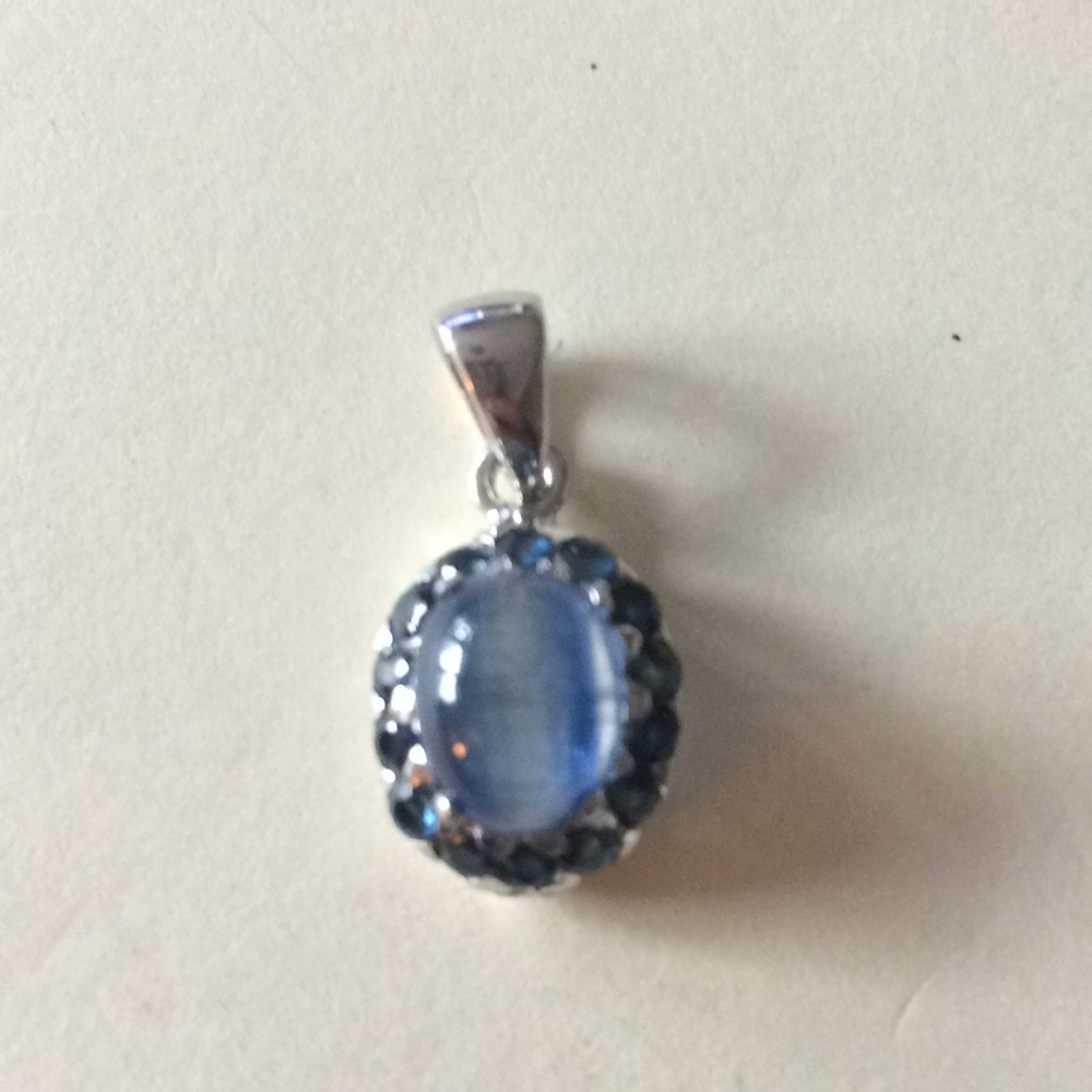Delicate Natural/Lab Blue Sapphire Pendant